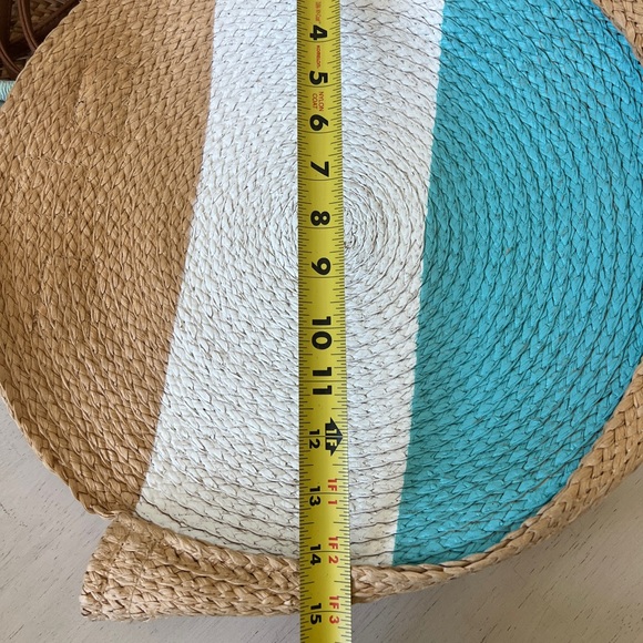 Time & Tru Circle Straw Handbag 15.5" - Beach Summer - Picture 9 of 10